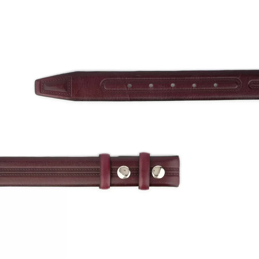 Burgundy Snap Belt Genuine Leather 23