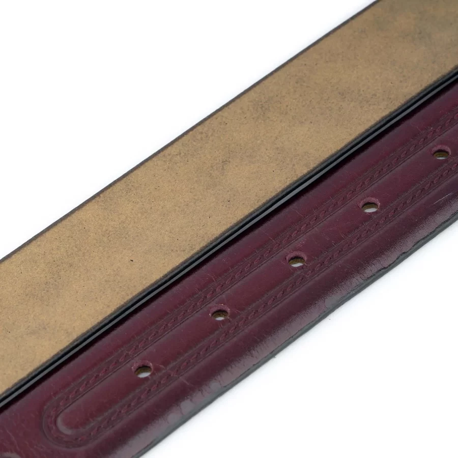 Burgundy Snap Belt Genuine Leather 24