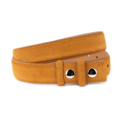 Camel Suede Snap Belt Genuine Leather 25 SNAP 35 CAMESUE AML