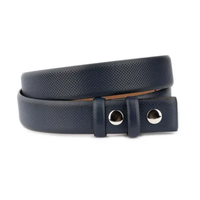 Dark Blue Snap Belt Perforated Leather 16 SNAP 35 DBLUPERF KASV