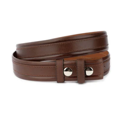 Dark Brown Snap Belt Genuine Leather 4 SNAP 35 DBROSTIT TREN