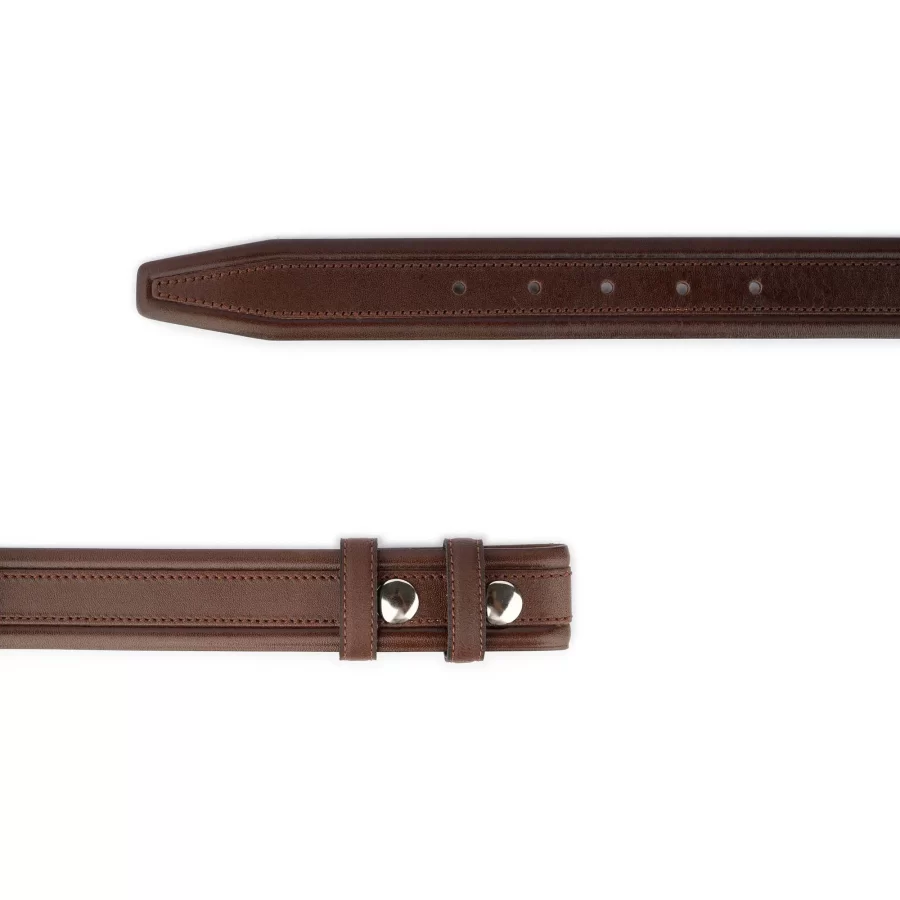 Dark Brown Snap Belt Genuine Leather 5