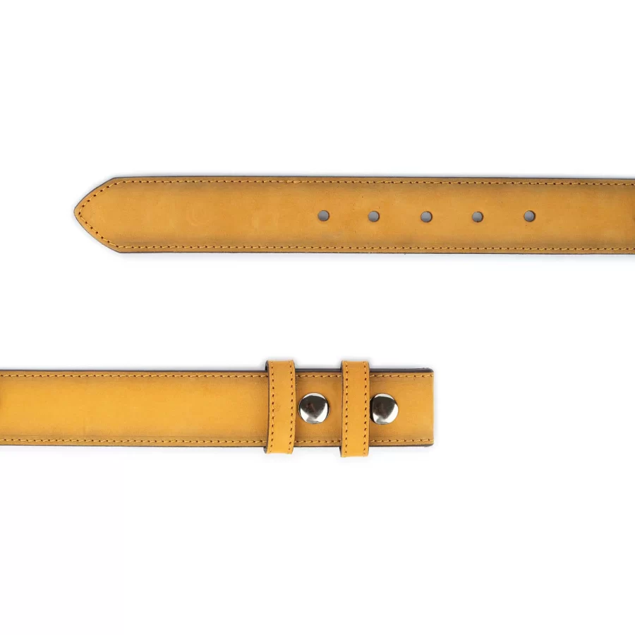 Mustard Snap Belt Nubuck Leather 11
