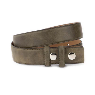 Olive Green Snap Belt Genuine Leather 43 SNAP 35 OLIGREE KASV