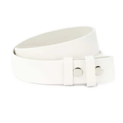 White Snap Belt Buffalo Leather 101 SNAP 35 WHITEBUFF LIVIZ