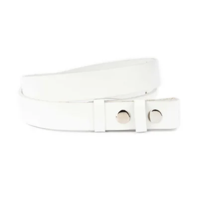 White Snap Belt Buffalo Leather 58 SNAP 30 WHITEBUFF LIVIZ