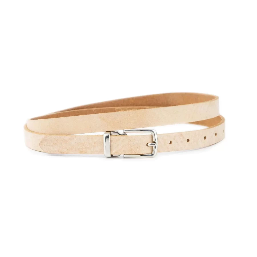 beige handmade leather belt with rectangular buckle 1 SIEN CARL 20 CAPPU BLT SILREC