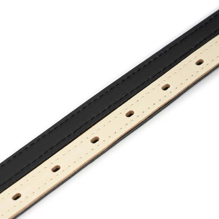 beige ladies reversible belt skinny gold buckle 6