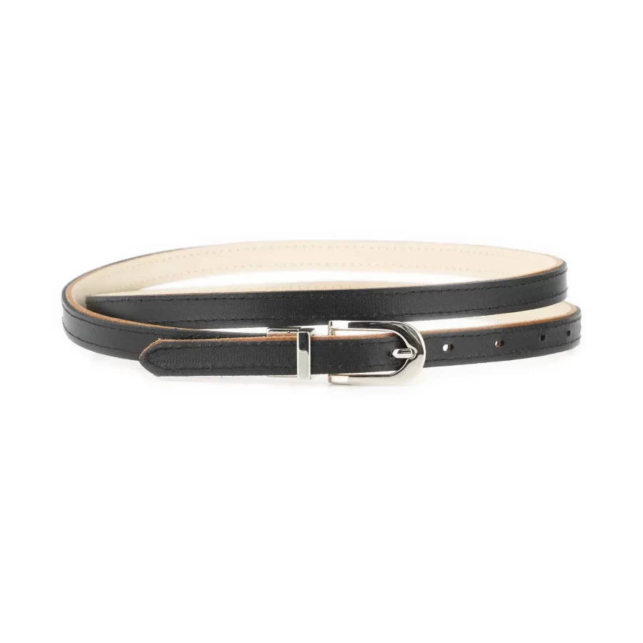 beige womens reversible belt skinny silver buckle 3