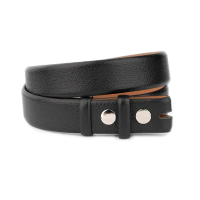 black mens belt with snap buttons for interchangeable buckles 1 SNAP 35 MIDSAFCOW BLACK