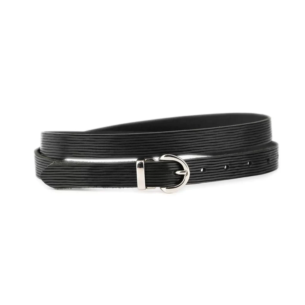 Venus Narrow Black Leather Belt main image 0