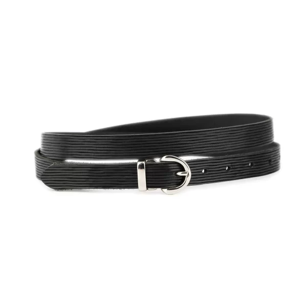 black thin leather belt ladies unique embossed 1 GRAFF CARL 20 BLACK BLT SILROU