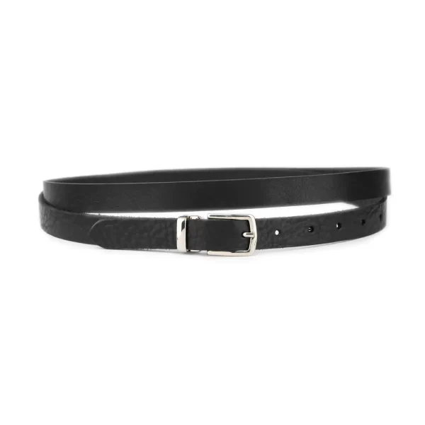 black top grain leather belt rectangle buckle 1 CERAT CARL 20 BLACK BLT SILREC