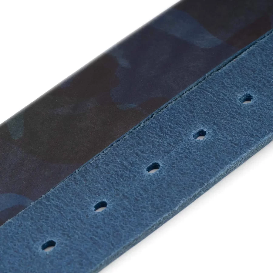 blue camo leather strap for belt buckles 30 mm replacement 2