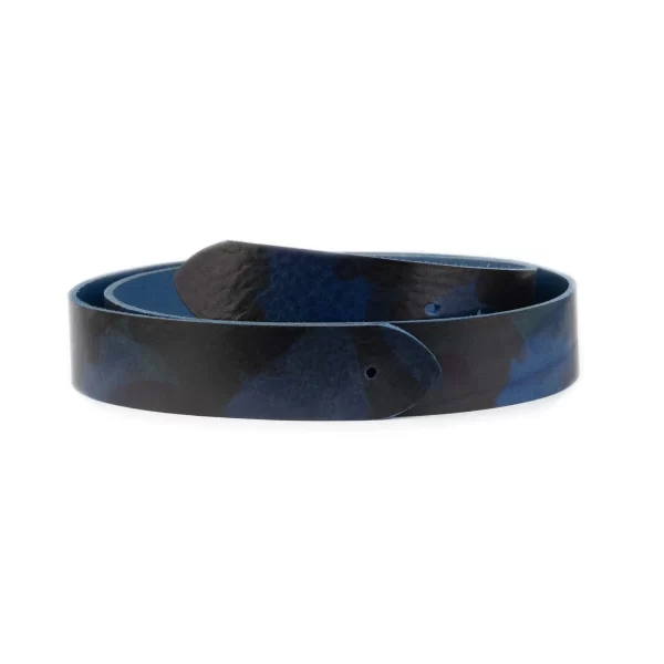 blue camo leather strap for belt buckles 35 mm replacement 1 CAMO 35 BLUE HOLSTR CARL