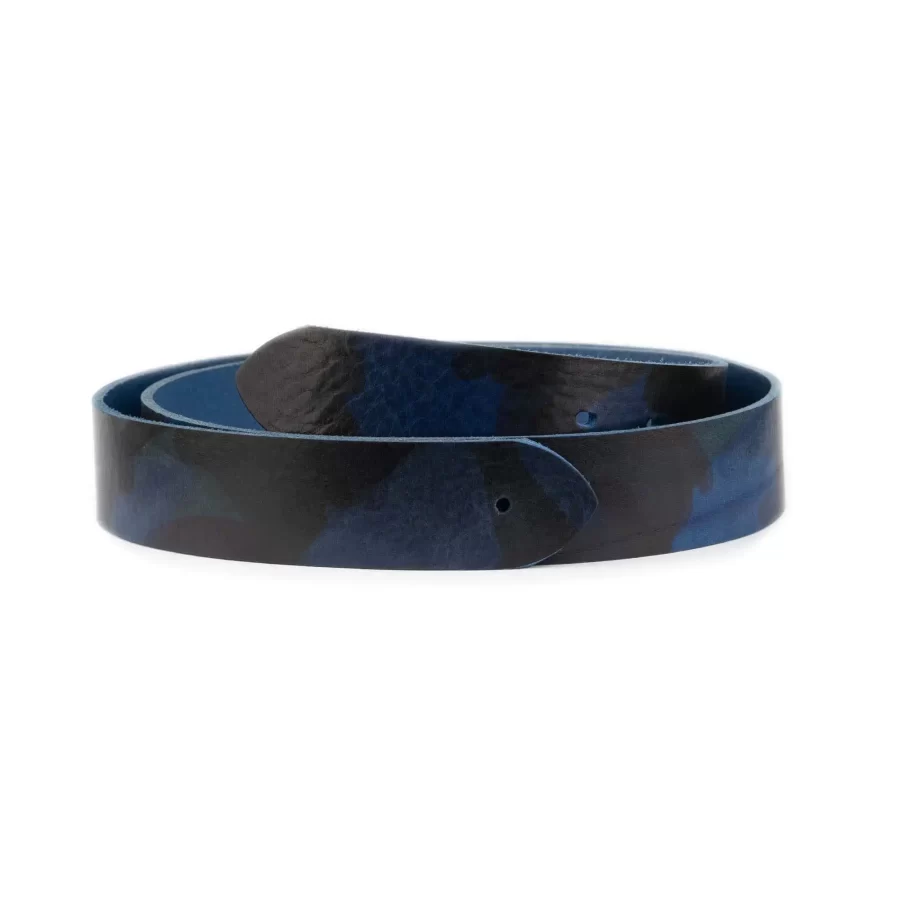 blue camo leather strap for belt buckles 40 mm replacement 1 CAMO 40 BLUE HOLSTR CARL