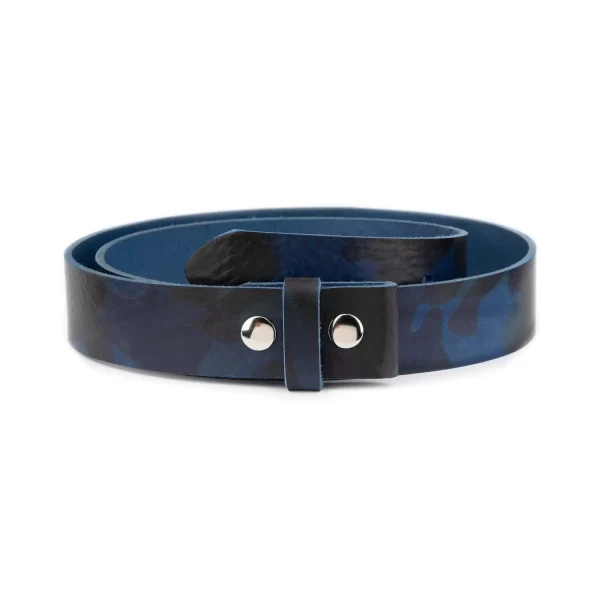 blue camouflage belt with snaps for buckle 30 mm 1 CAMO 30 BLUE SNAPSTR CARL