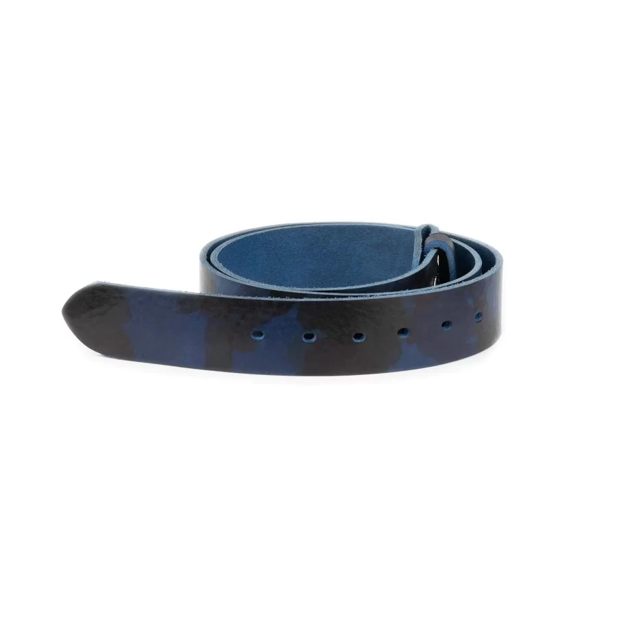 blue camouflage belt with snaps for buckle 30 mm 3