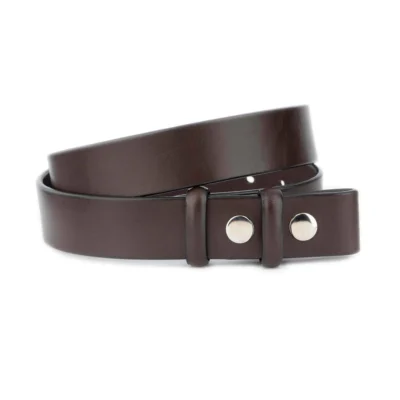 brown belt with snap fastener buttons full grain leather 1 SNAP 40 FULLGRA BROWN AML