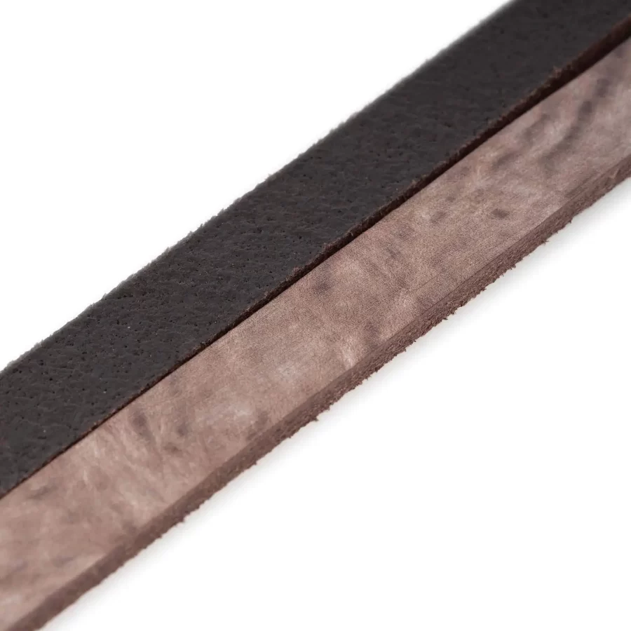 brown leather strip vegetable tanned natural grain waxed 10 mm 3