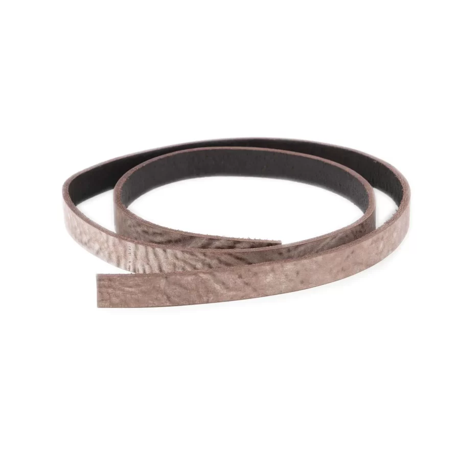 brown leather strip vegetable tanned natural grain waxed 25 mm 2