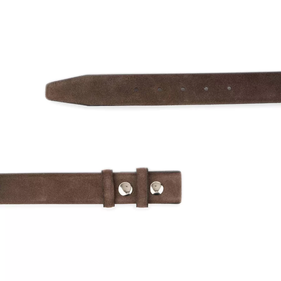 brown suede snap belt for replaceable buckles 2