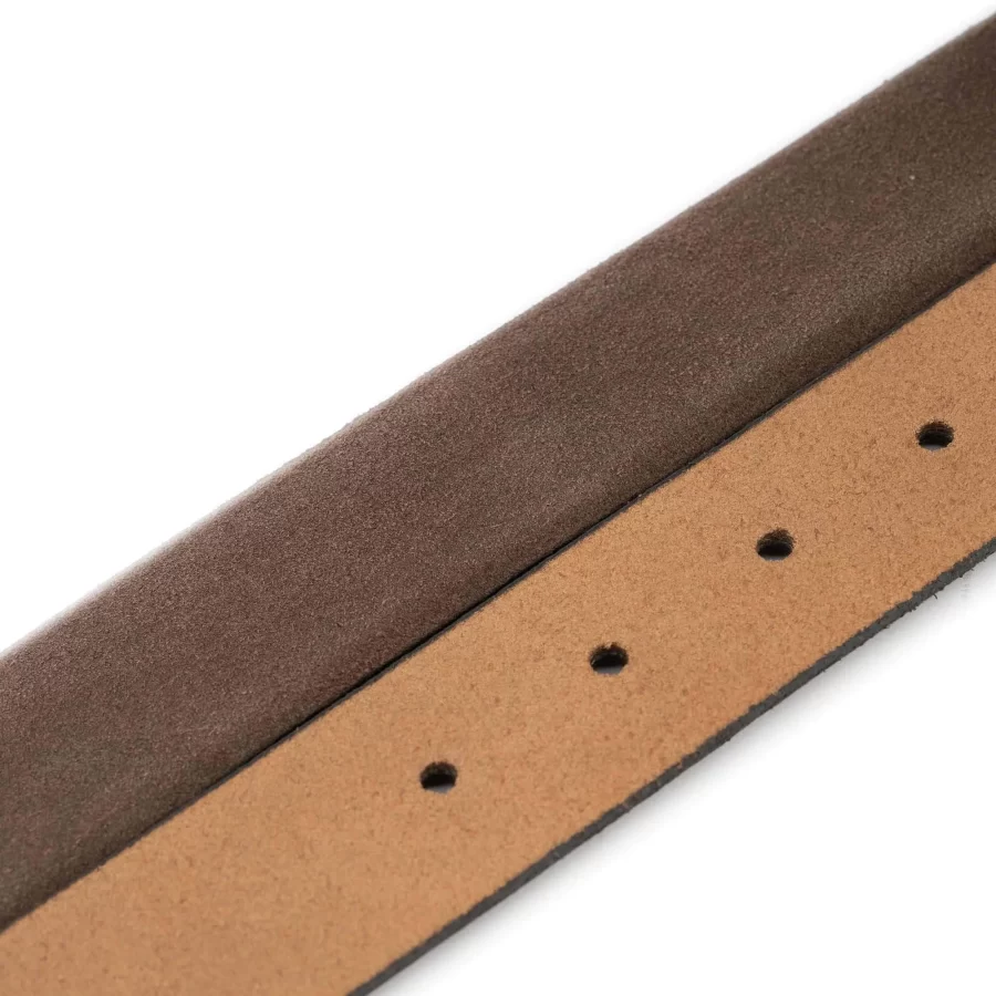 brown suede snap belt for replaceable buckles 3