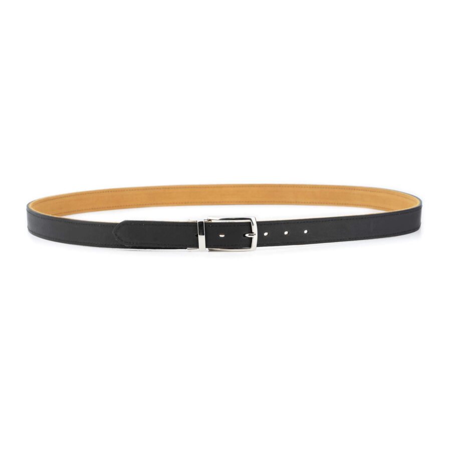 camel suede black reversible mens belt real leather nickel buckle 2