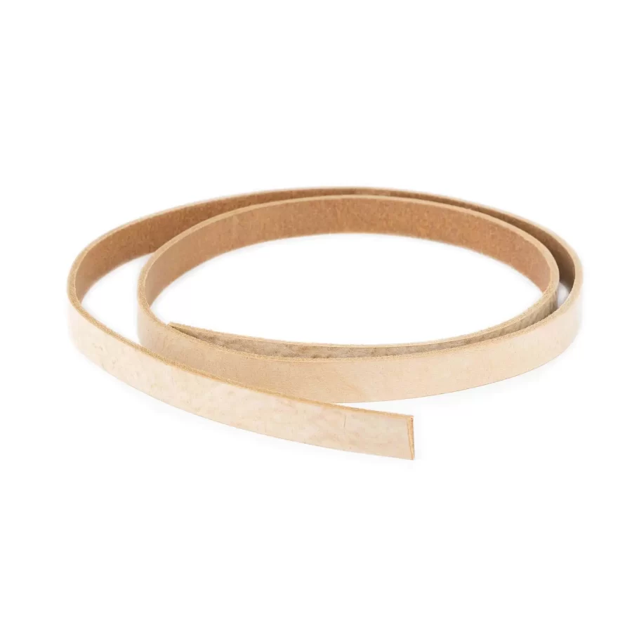 cappucino leather strip vegetable tanned natural grain waxed 20 mm 2