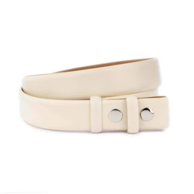 creme leather belt with snaps for changeable buckles 1 SNAP 35 SMOO CREME