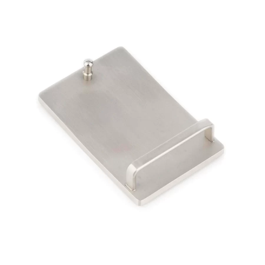 engravable belt buckle rectangle brushed silver metal 4 0 cm 3