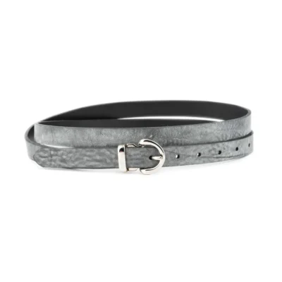 gray fashion belt for ladies silver buckle 1 SIEN CARL 20 GRAY BLT SILROU