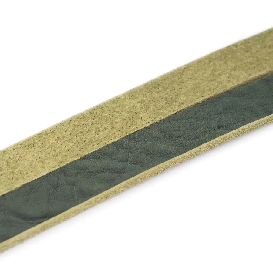 green leather strip vegetable tanned natural grain waxed 10 mm 3