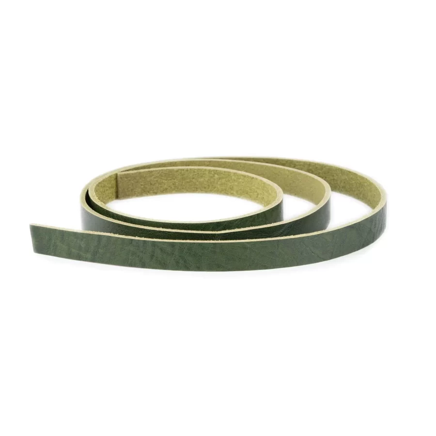 green leather strip vegetable tanned natural grain waxed 20 mm 2