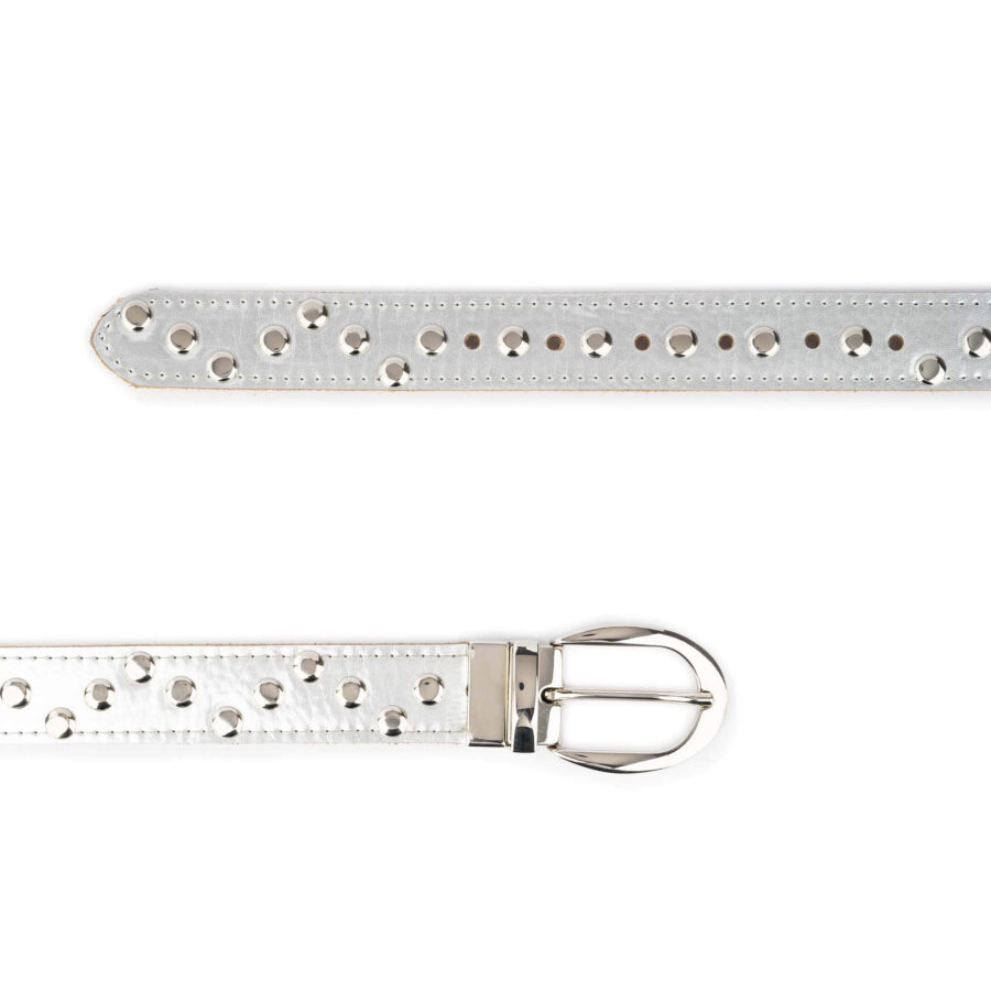 ladies reversible belt gold silver studded leather 1 1 8 inch 5