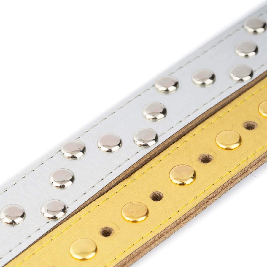 ladies reversible belt gold silver studded leather 1 1 8 inch 8