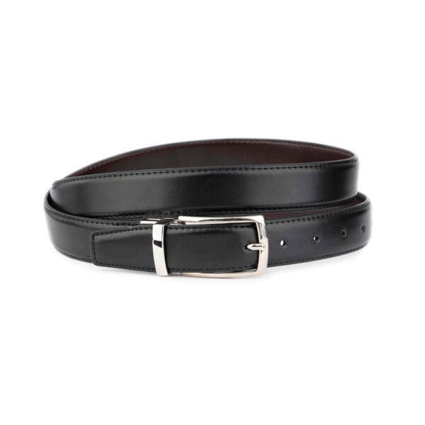 mens reversible belt black brown vegan leather silver buckle 1 30102024 ALI 30 REVMEN BLACBROW