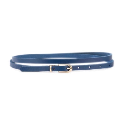 navy skinny belt golden buckle genuine leather 1 10 CARLBLUE GOLDB ALI