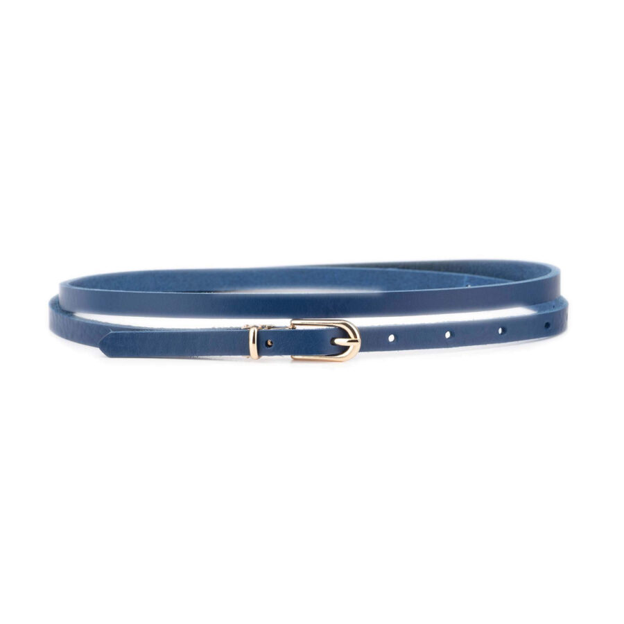 navy skinny belt golden buckle genuine leather 1 10 CARLBLUE GOLDB ALI