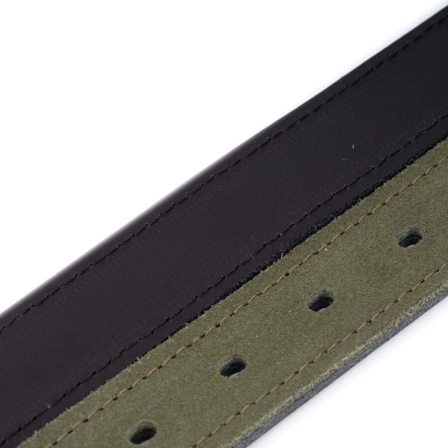 olive green black reversible mens belt suede leather nickel buckle 5