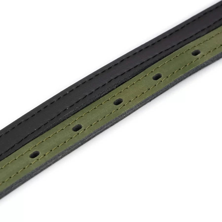olive green ladies reversible belt skinny gold buckle 5