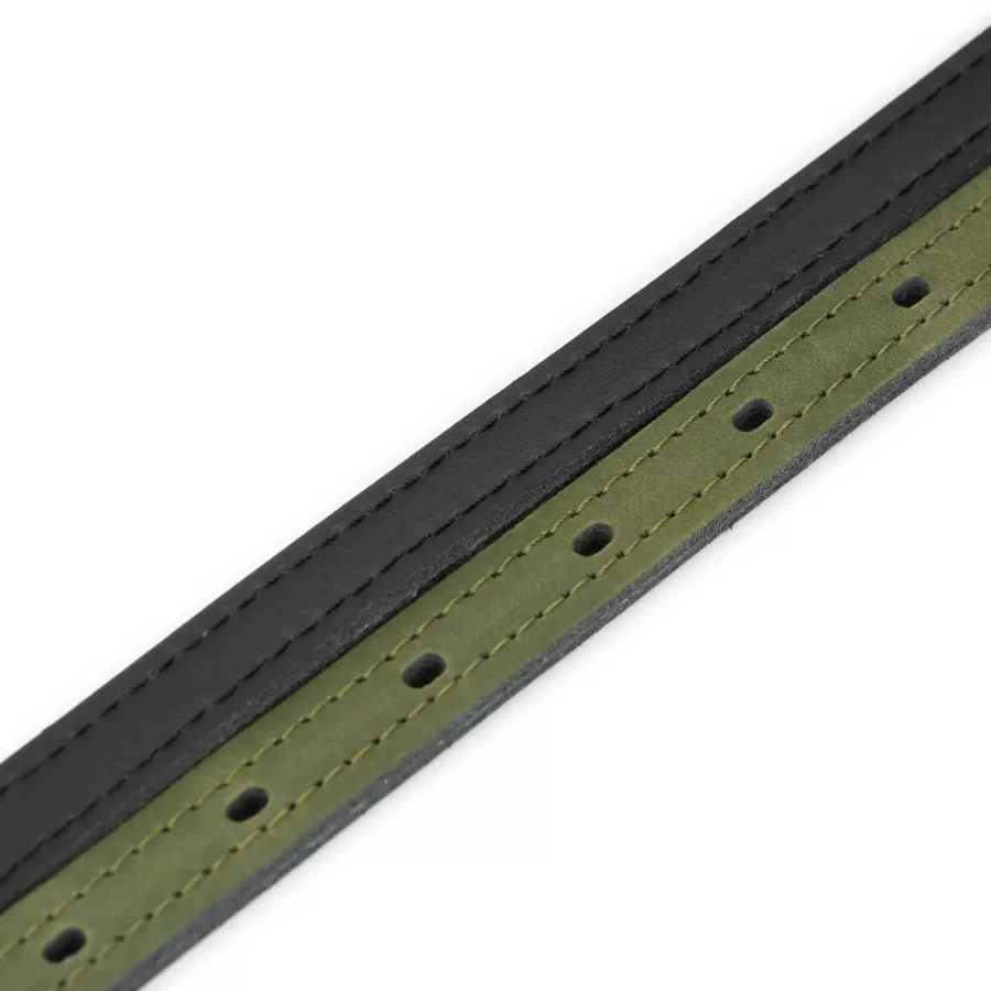 olive green womens reversible belt skinny silver buckle 6