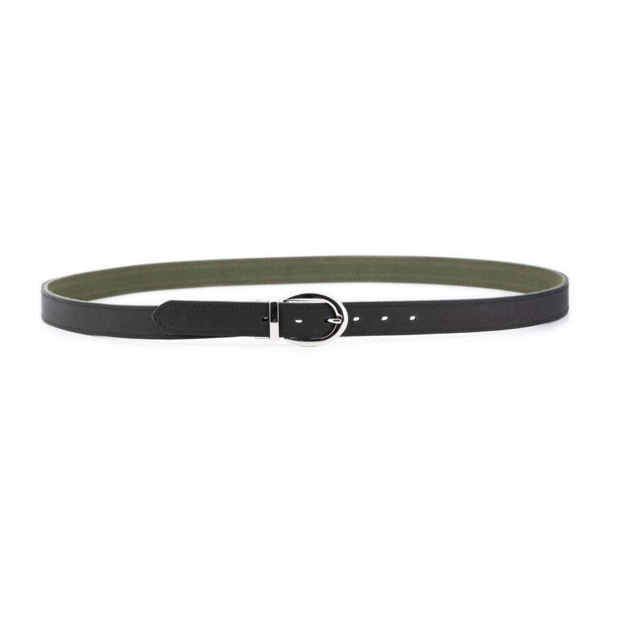 reversible belt womens olive green suede leather black 3 0 cm 1