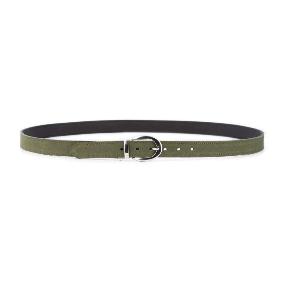 reversible belt womens olive green suede leather black 3 0 cm 2