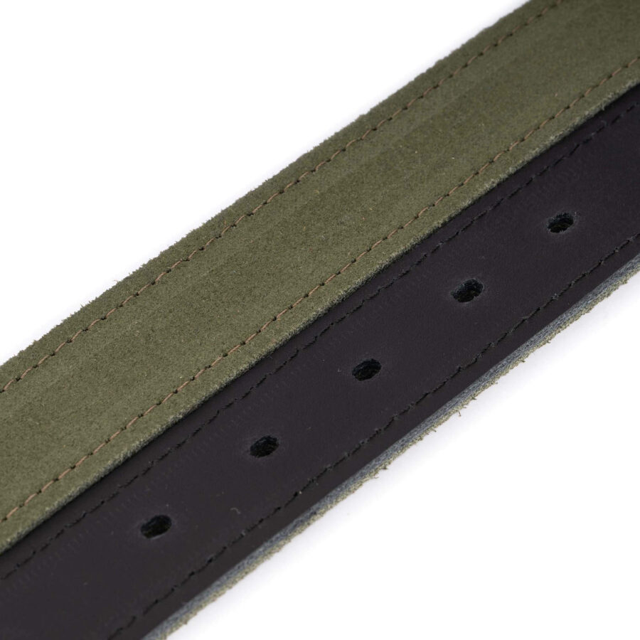 reversible belt womens olive green suede leather black 3 0 cm 5