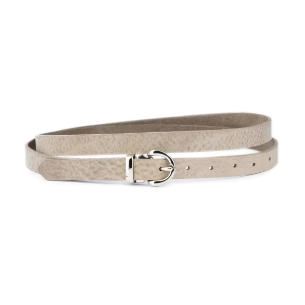 taupe womens fashion belt thin full grain leather 1 SIEN CARL 20 TAUPE BLT SILROU