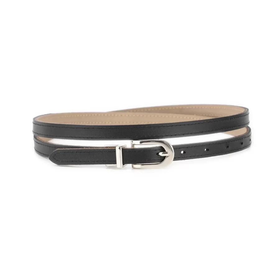 taupe womens reversible leather belt skinny silver buckle 3