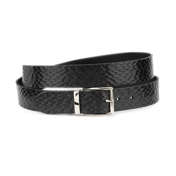 unique mens belt for jeans black italian leather 1 CANES CARL 35 BLACK BLT SILCLAS