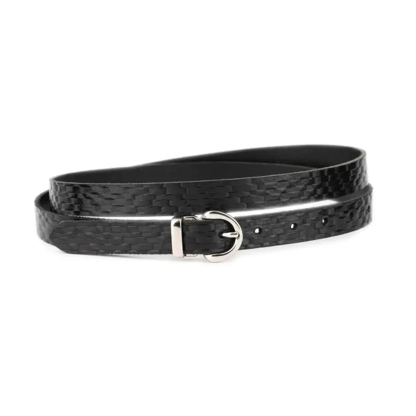 unique thin womens belt with rounded buckle 1 CANES CARL 20 BLACK BLT SILROU