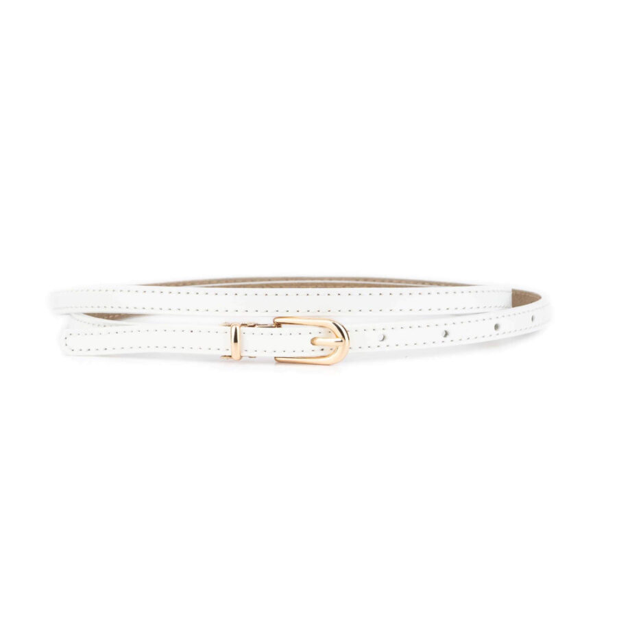 white skinny belt gold buckle 1 0 cm 1 10 ALIWHIT GOLDB STIT